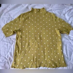 Green Polka Dot Turtleneck Sweater